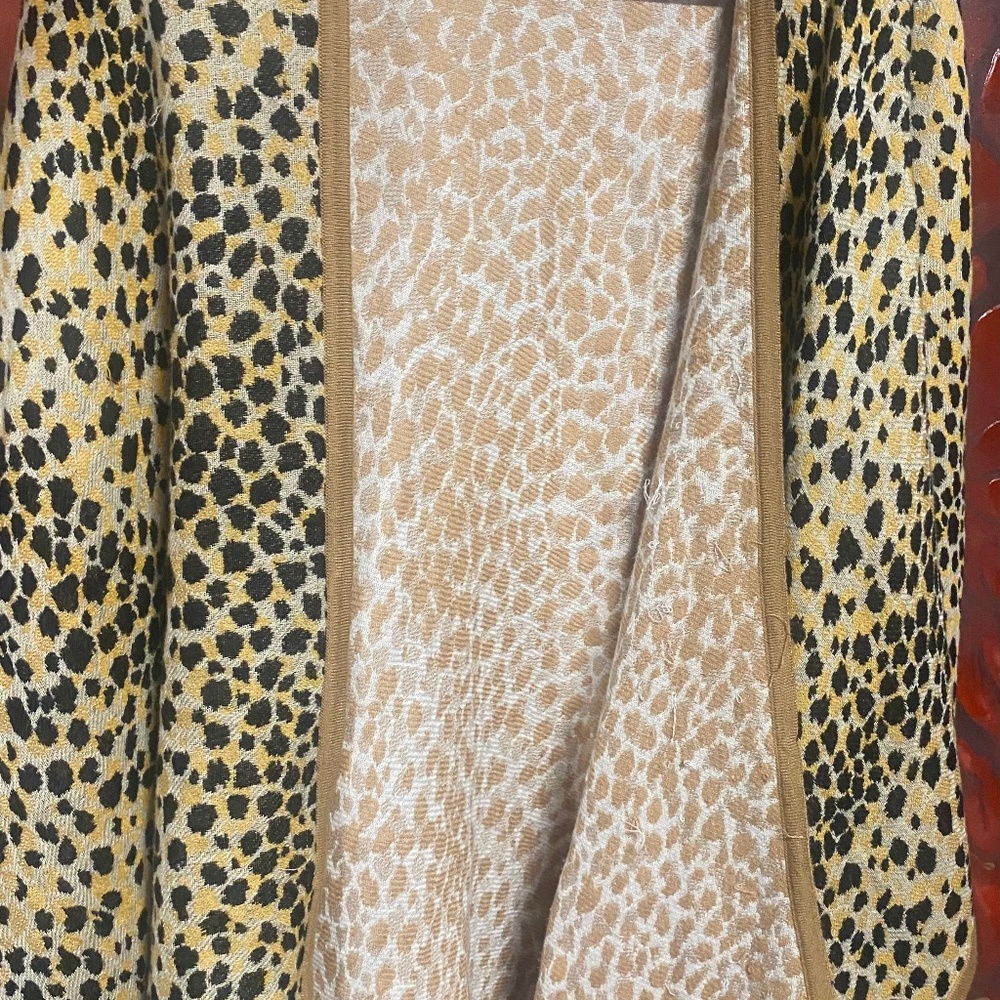 Reversible Animal Print Poncho